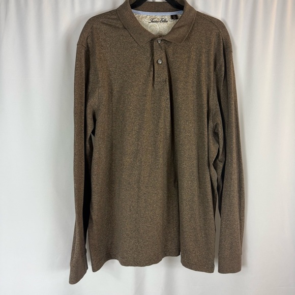 TASSO ELBA Mens Polo Shirt Size:XL Long Sleeve Collared 100% Cotton - Picture 1 of 15